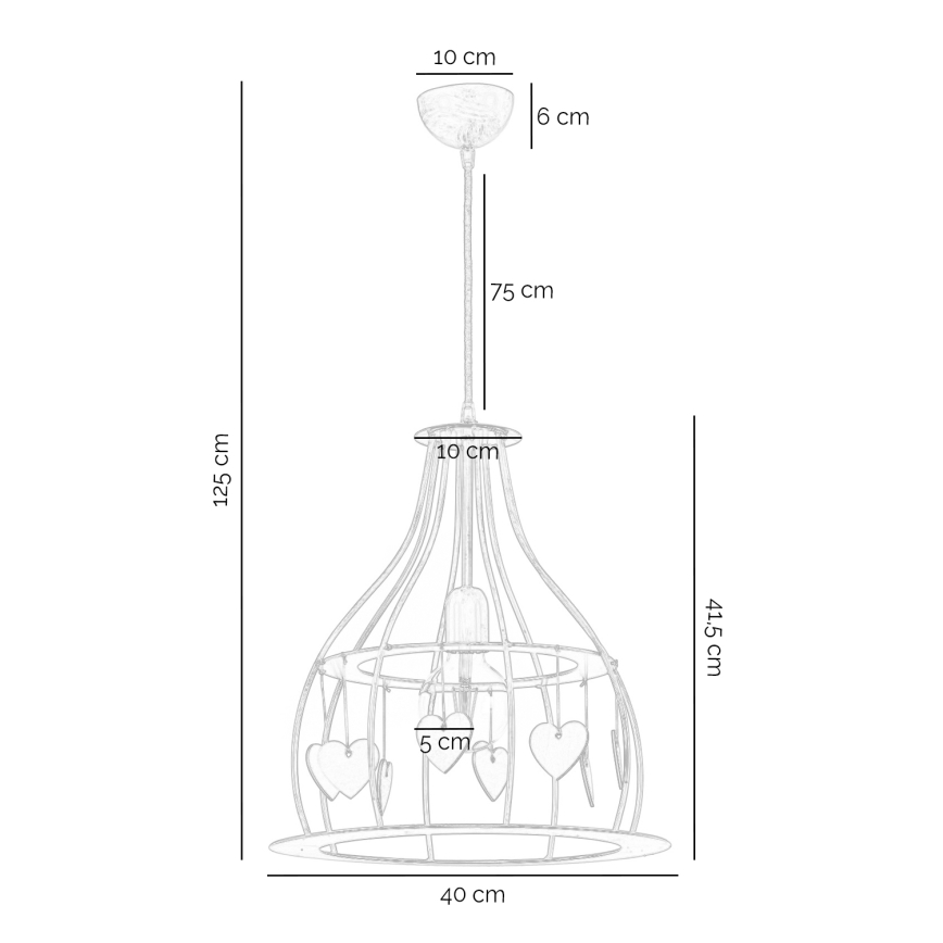 Lustră pe cablu ONLI LEONILDE 1xE27/15W/230V bej