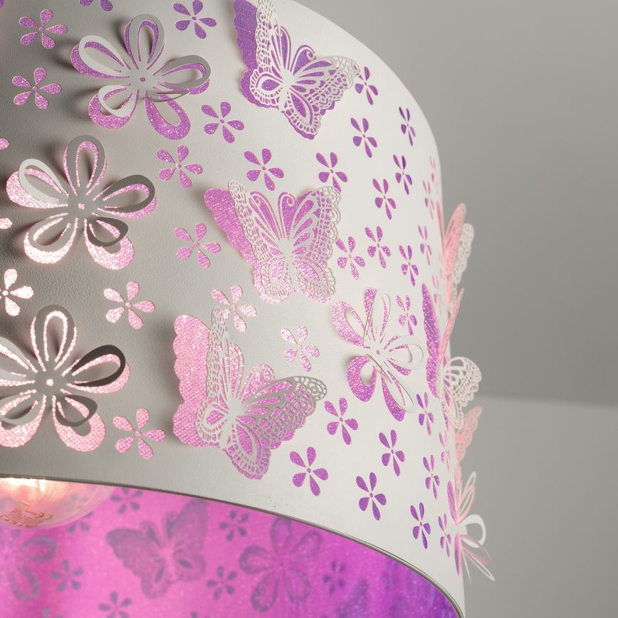 Lustră pe cablu ONLI TITILLA 1xE27/22W/230V mov/alb