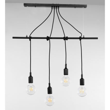 Lustră pe cablu ONLI WIRE 4xE27/15W/230V negru