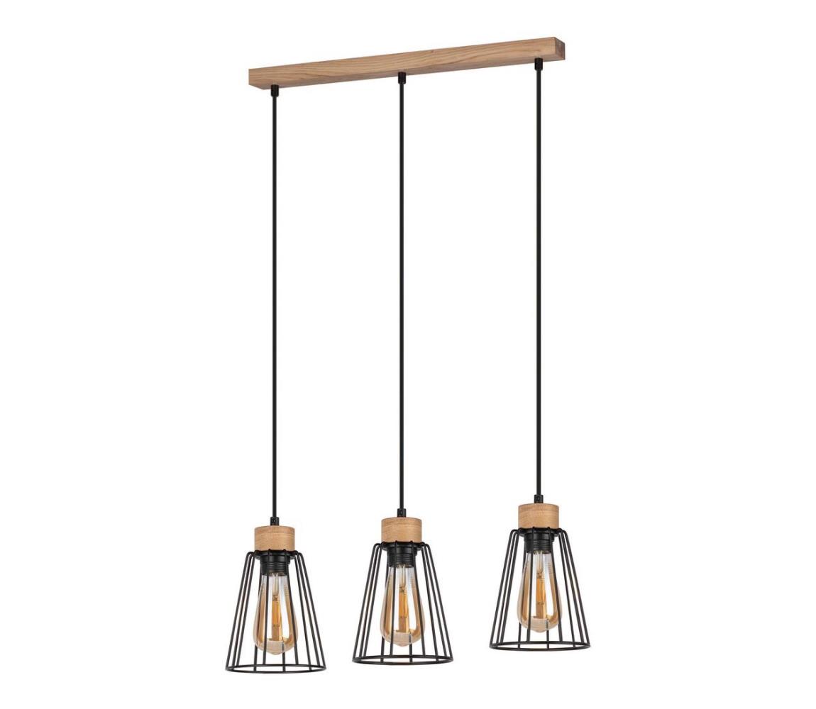 Lustră pe cablu ORAZIO 3xE27/60W/230V stejar  1311374