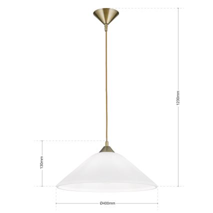 Lustră pe cablu GRADO 1xE27/60W/230V d. 40 cm alamă