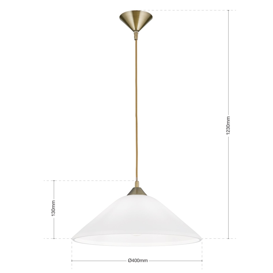 Lustră pe cablu GRADO 1xE27/60W/230V d. 40 cm alamă