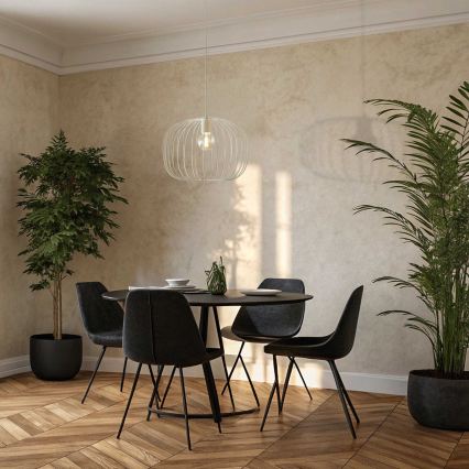 Lustră pe cablu OVELLA 1xE27/15W/230V Ø 46 cm crem