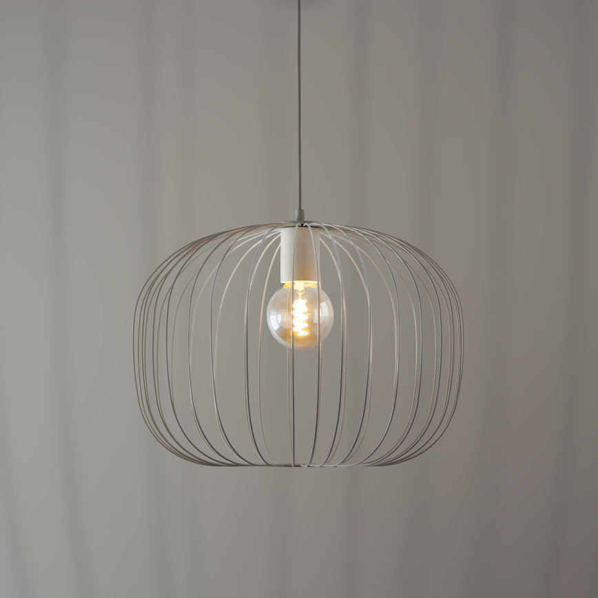 Lustră pe cablu OVELLA 1xE27/15W/230V Ø 46 cm crem