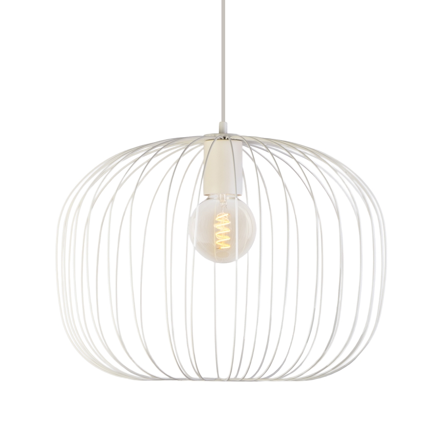 Lustră pe cablu OVELLA 1xE27/15W/230V Ø 46 cm crem