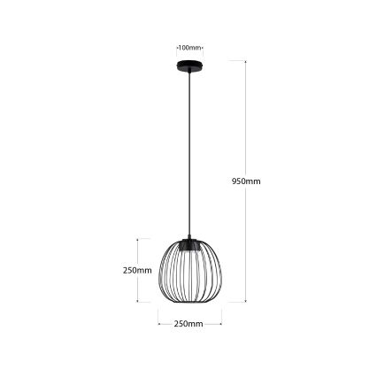 Lustră pe cablu OVELLA 1xGX53/10W/230V Ø 25 cm neagră