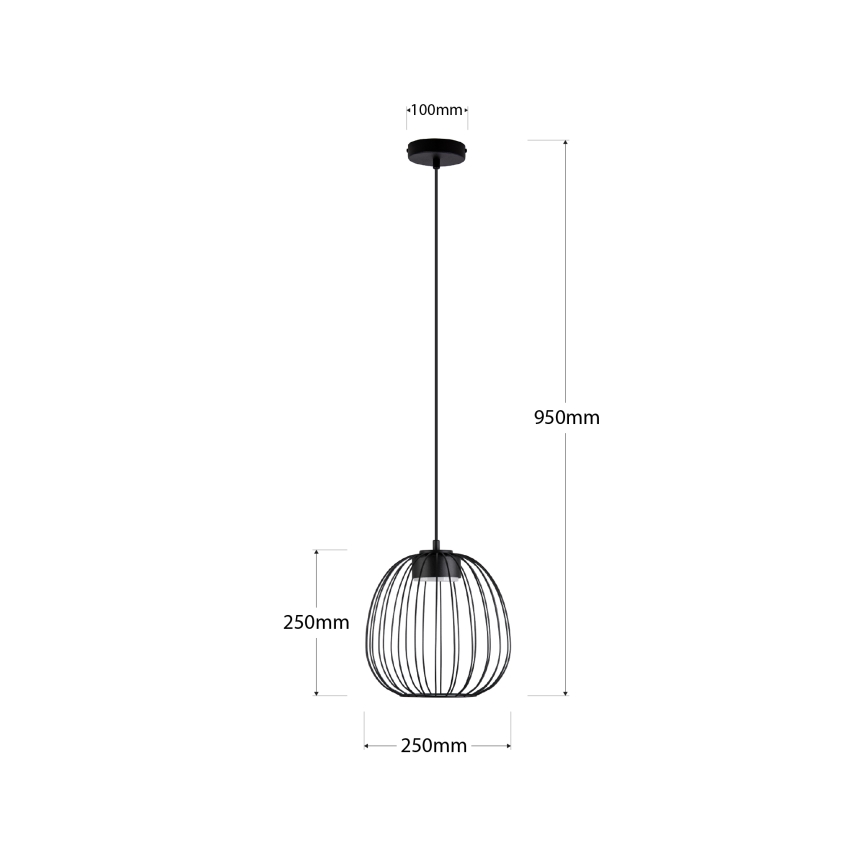 Lustră pe cablu OVELLA 1xGX53/10W/230V Ø 25 cm neagră