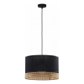 Lustră pe cablu PAGLIA 1xE27/15W/230V negru/ratan