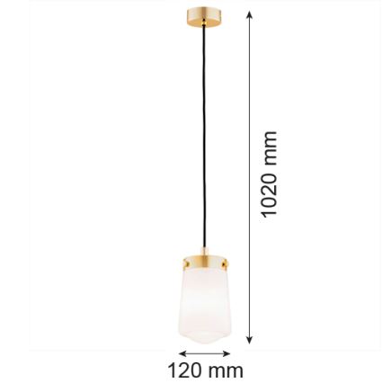 Lustră pe cablu PASADENA 1xE27/15W/230V aurie/albă Argon 8004
