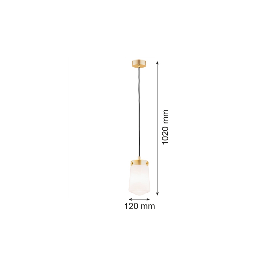 Lustră pe cablu PASADENA 1xE27/15W/230V aurie/albă Argon 8004