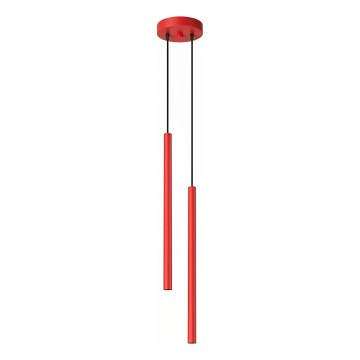Lustră pe cablu PASTELO 2xG9/8W/230V roșie