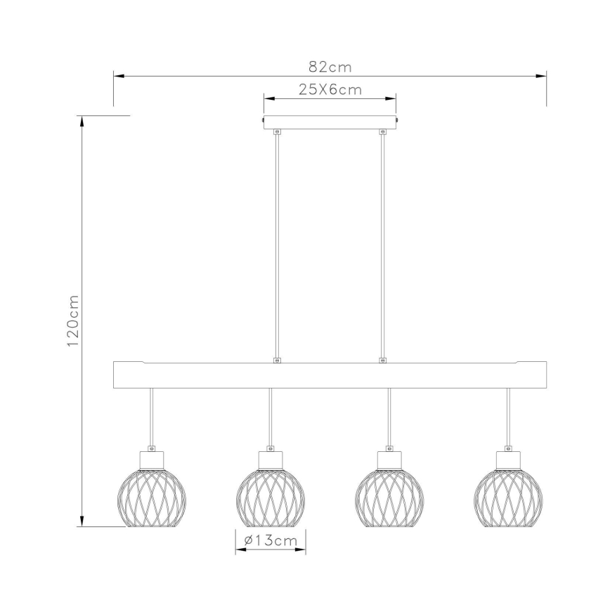 Lustră pe cablu 4xE27/15W/230V Globo