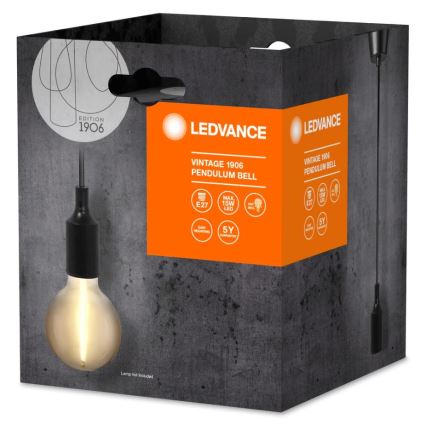 Lustră pe cablu PENDULUM BELL 1xE27/15W/230V negru Ledvance