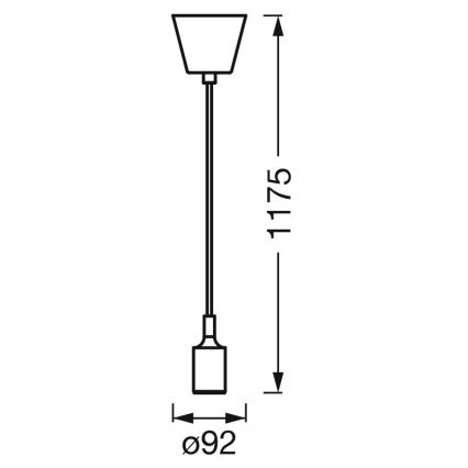 Lustră pe cablu PENDULUM BELL 1xE27/15W/230V negru Ledvance
