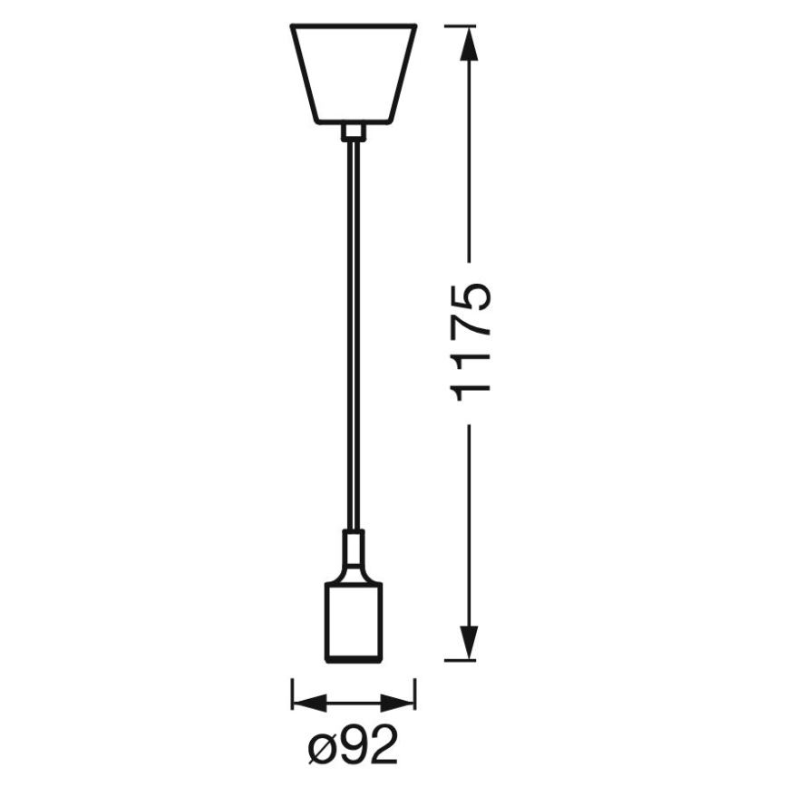 Lustră pe cablu PENDULUM BELL 1xE27/15W/230V negru Ledvance