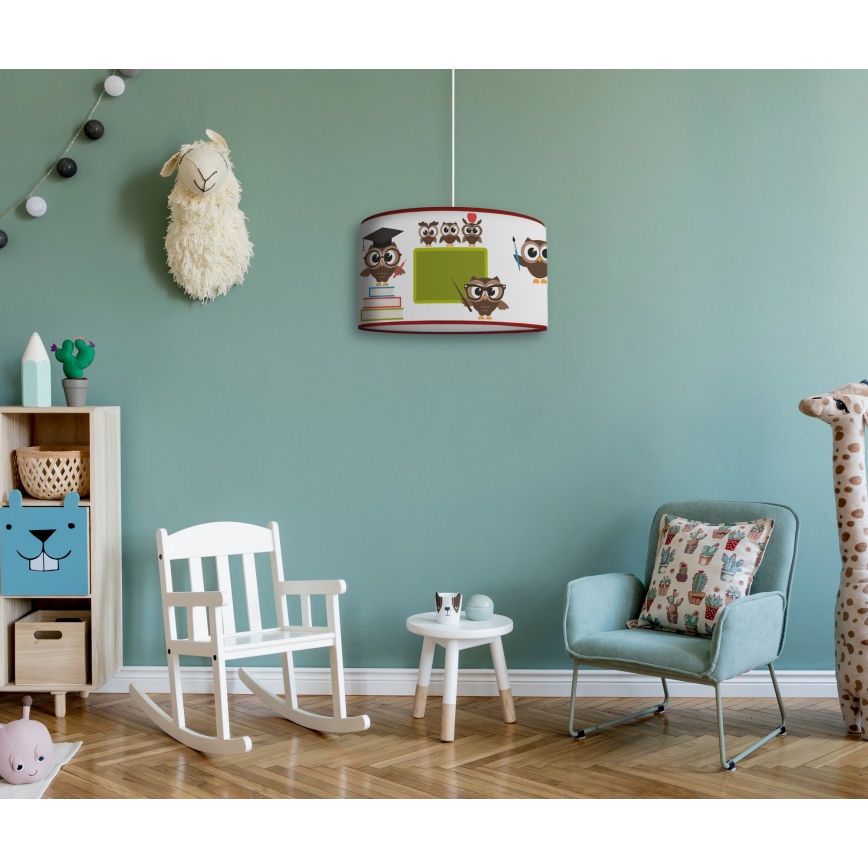 Lustră pe cablu pentru copii OWLS Duolla MULTI 1xE27/15W/230V d. 35 cm