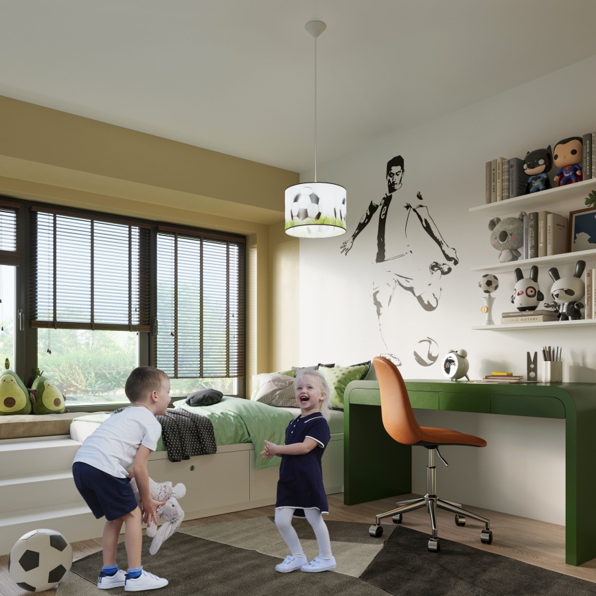 Lustră pe cablu pentru copii FOOTBALL 1xE27/15W/230V d. 30 cm