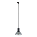 Lustră pe cablu pentru sistem de șină trifazic NEO 1xE27/15W/230V negru/negru fumuriu