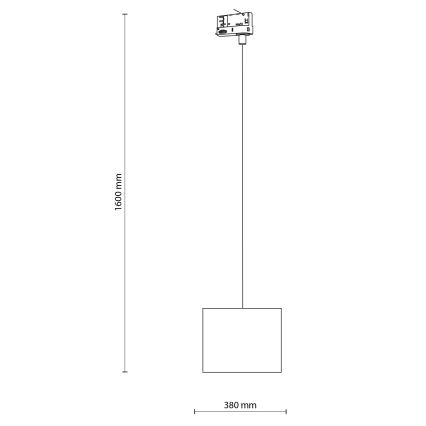Lustră pe cablu pentru sistem de șină trifazic TRACER 1xE27/15W/230V d. 20 cm negru/alb