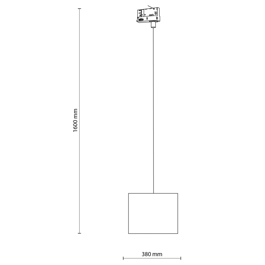 Lustră pe cablu pentru sistem de șină trifazic TRACER 1xE27/15W/230V d. 20 cm negru/maro