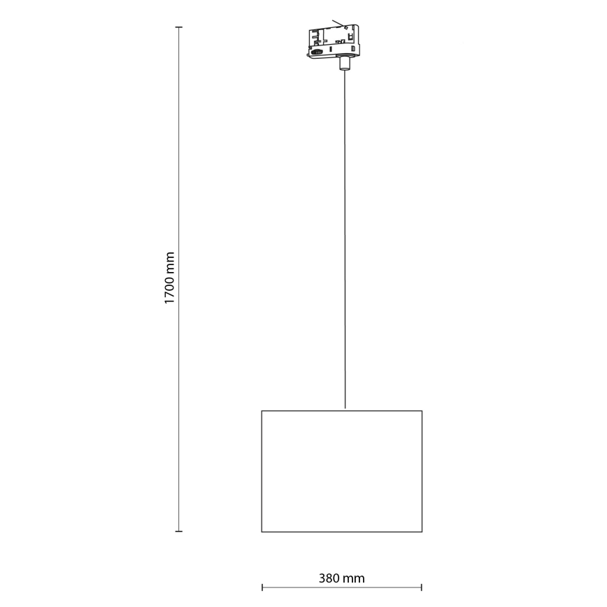 Lustră pe cablu pentru sistem de șină trifazic TRACER 1xE27/15W/230V d. 38 cm negru/alb