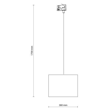 Lustră pe cablu pentru sistem de șină trifazic TRACER 1xE27/15W/230V d. 38 cm negru/gri