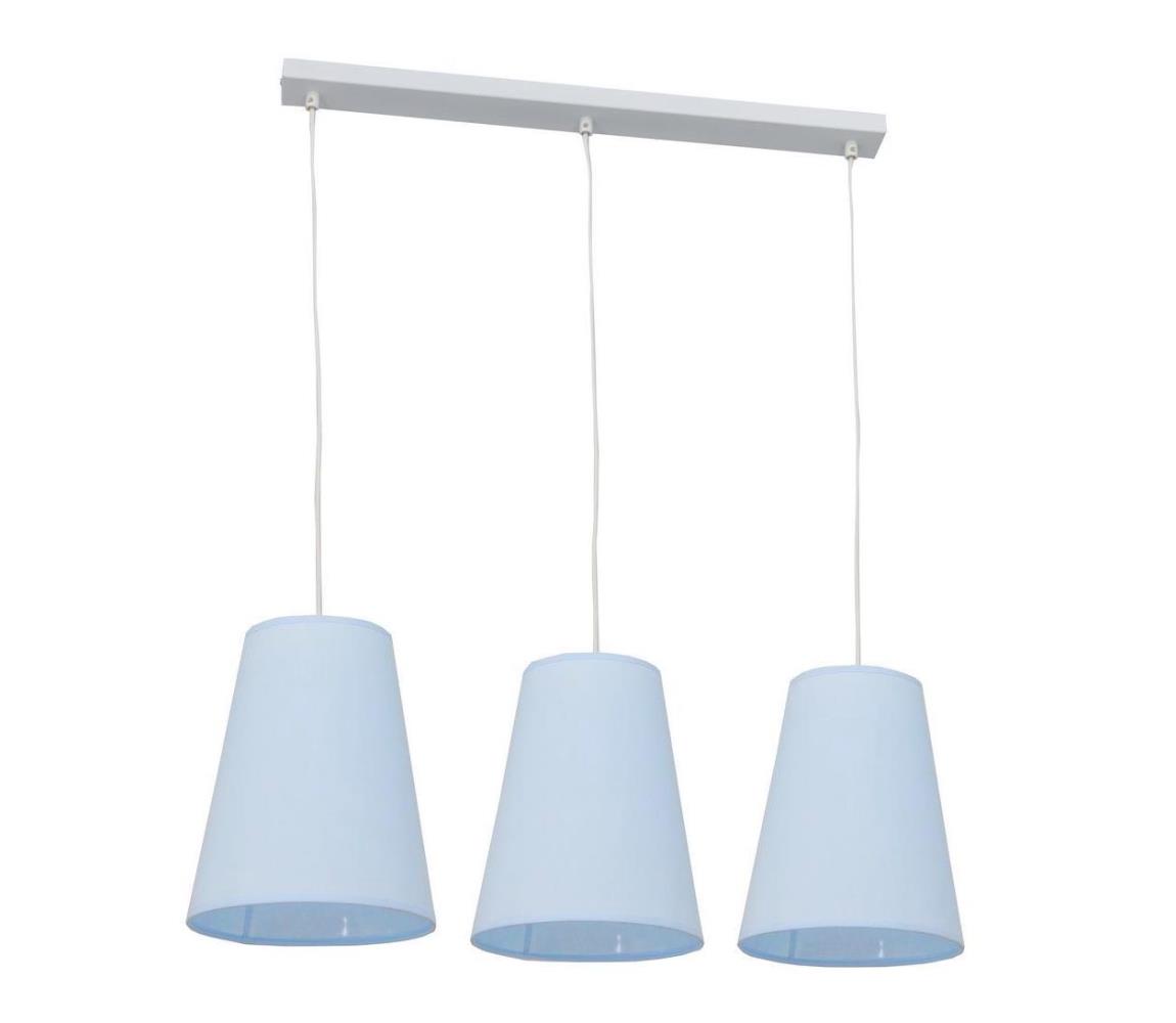 Lustră pe cablu PINIO 3xE27/60W/230V albastră