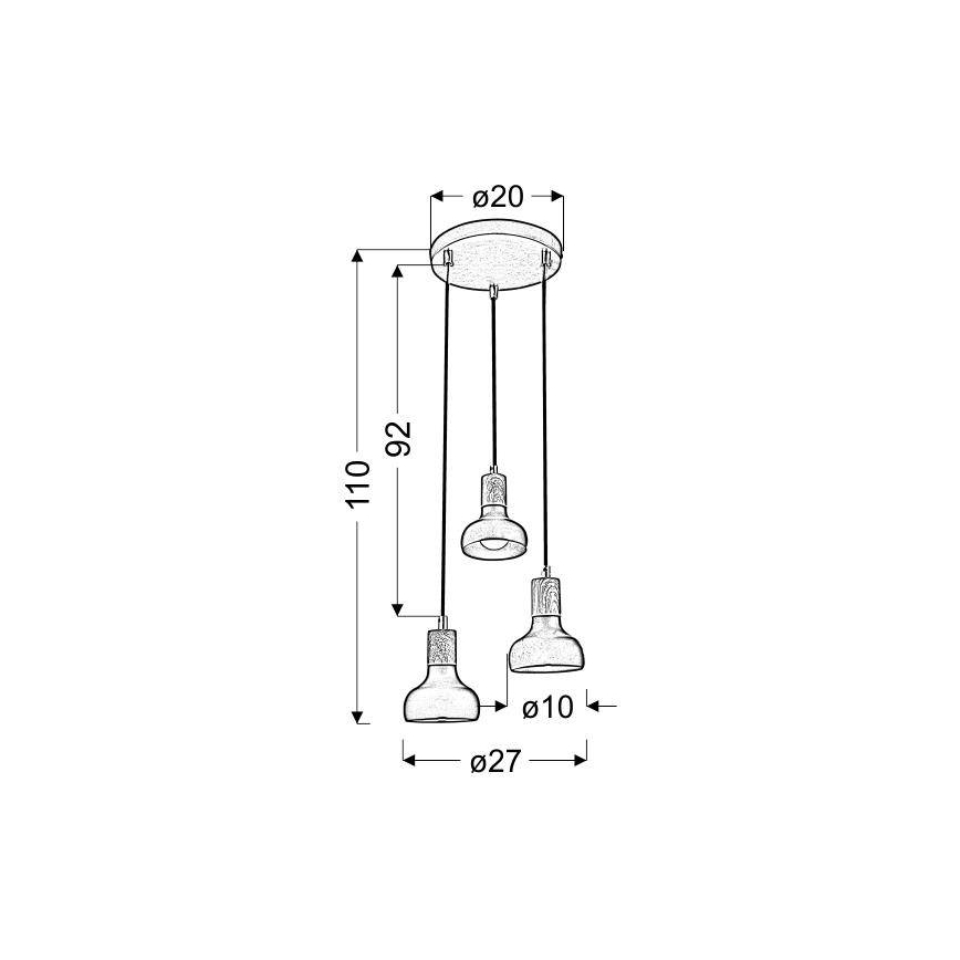 Lustră pe cablu PUERTO 3xE14/40W/230V
