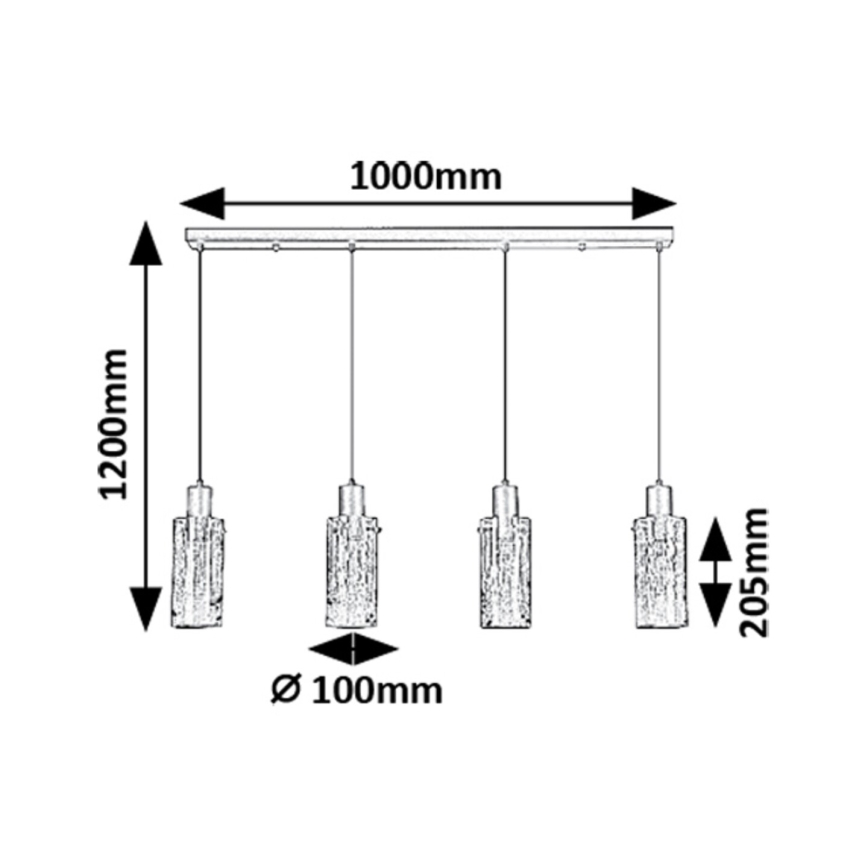 Lustră pe cablu Rabalux 4xE27/60W/230V