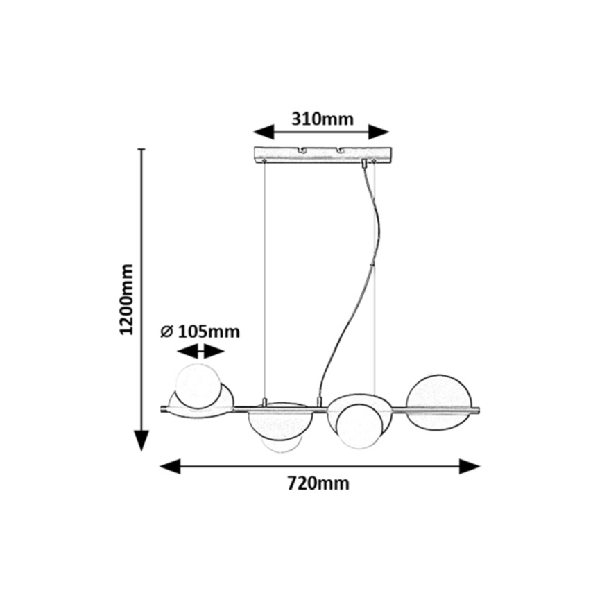 Lustră pe cablu Rabalux 4xG9/5W/230V