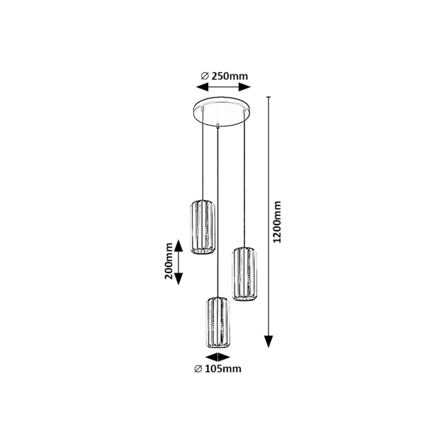 Lustră pe cablu Rabalux 3xE27/40W/230V