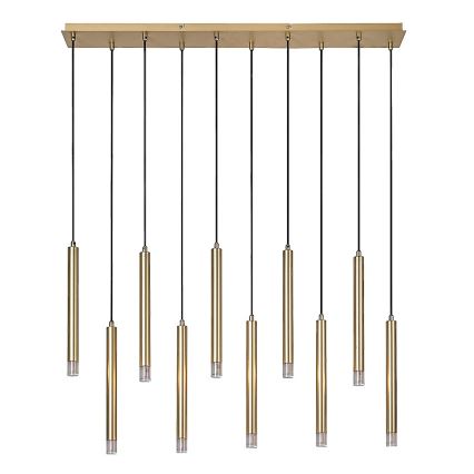 Lustră pe cablu Rabalux 10xG9/5W/230V auriu