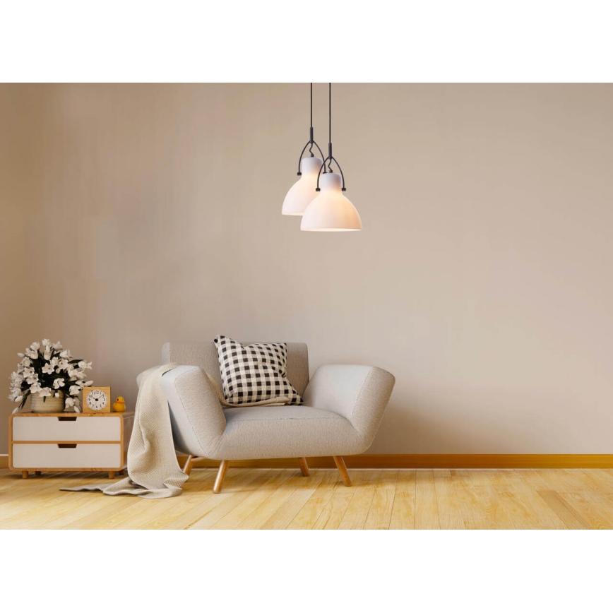 Lustră cablu RACK 1xE27/11W/230V albă/neagră 