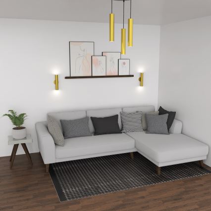 Lustră pe cablu RAITO 3xGU10/8W/230V alamă