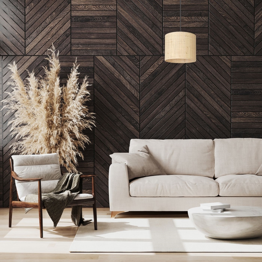 Lustră pe cablu RATTAN 1xE27/60W/230V d. 18 cm ratan