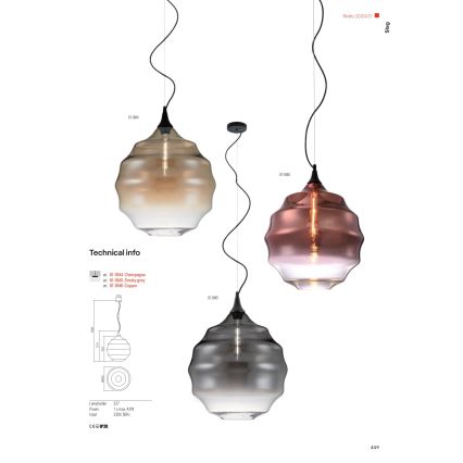 Lustră pe cablu Redo 01-1844 SLAG 1xE27/42W/230V d. 40 cm bej