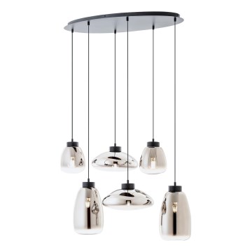 Lustră pe cablu Redo 01-3212 LUKE 6xE27/42W/230V negru