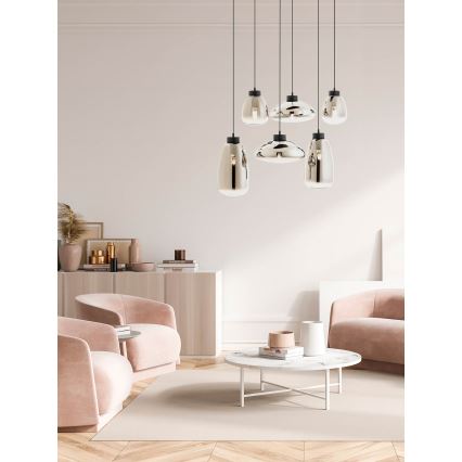 Lustră pe cablu Redo 01-3212 LUKE 6xE27/42W/230V negru