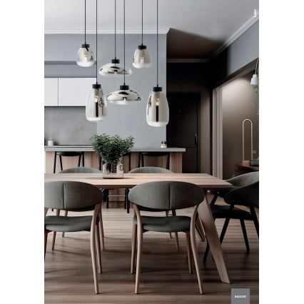 Lustră pe cablu Redo 01-3212 LUKE 6xE27/42W/230V negru