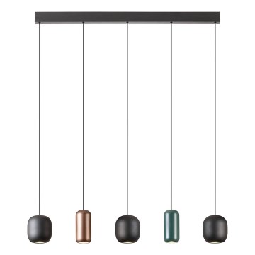 Lustră pe cablu Redo 01-3481 BOOM 5xGU10/10W/230V negru/verde/maro