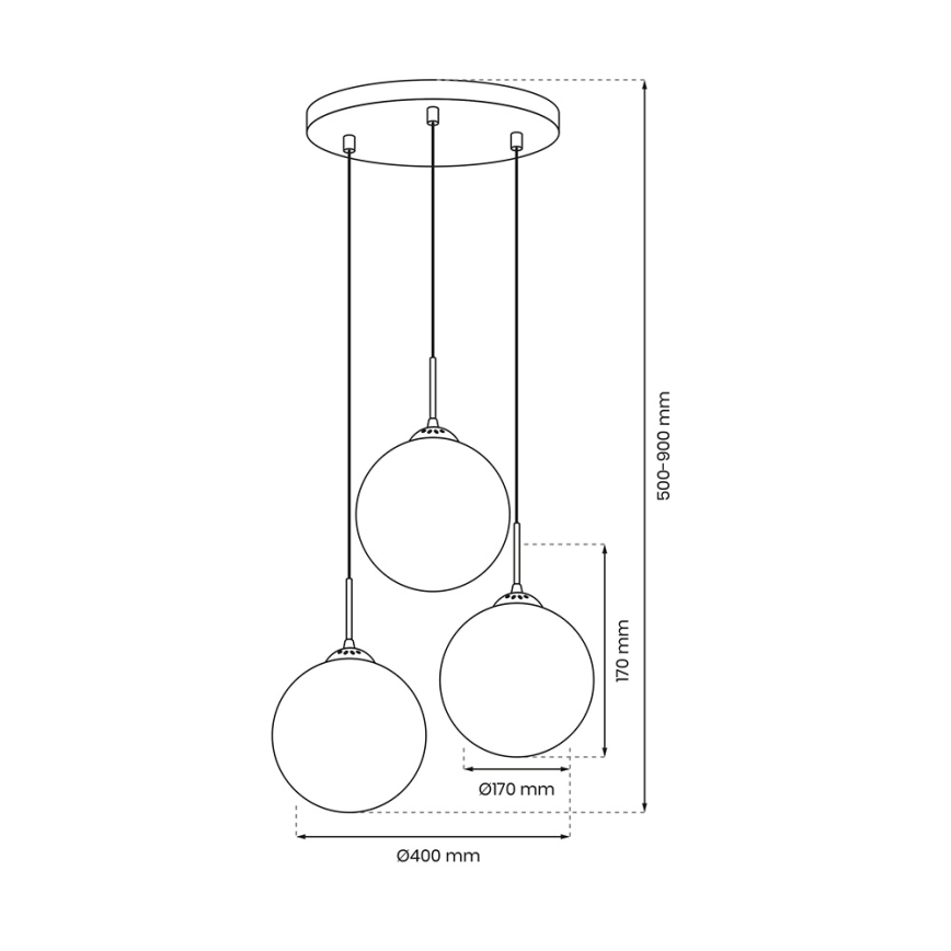 Lustră pe cablu REFLEX 3xE14/40W/230V