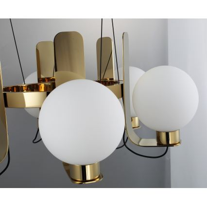 Lustră pe cablu REGGIO, 6 x E27, 40 W, 230 V, auriu