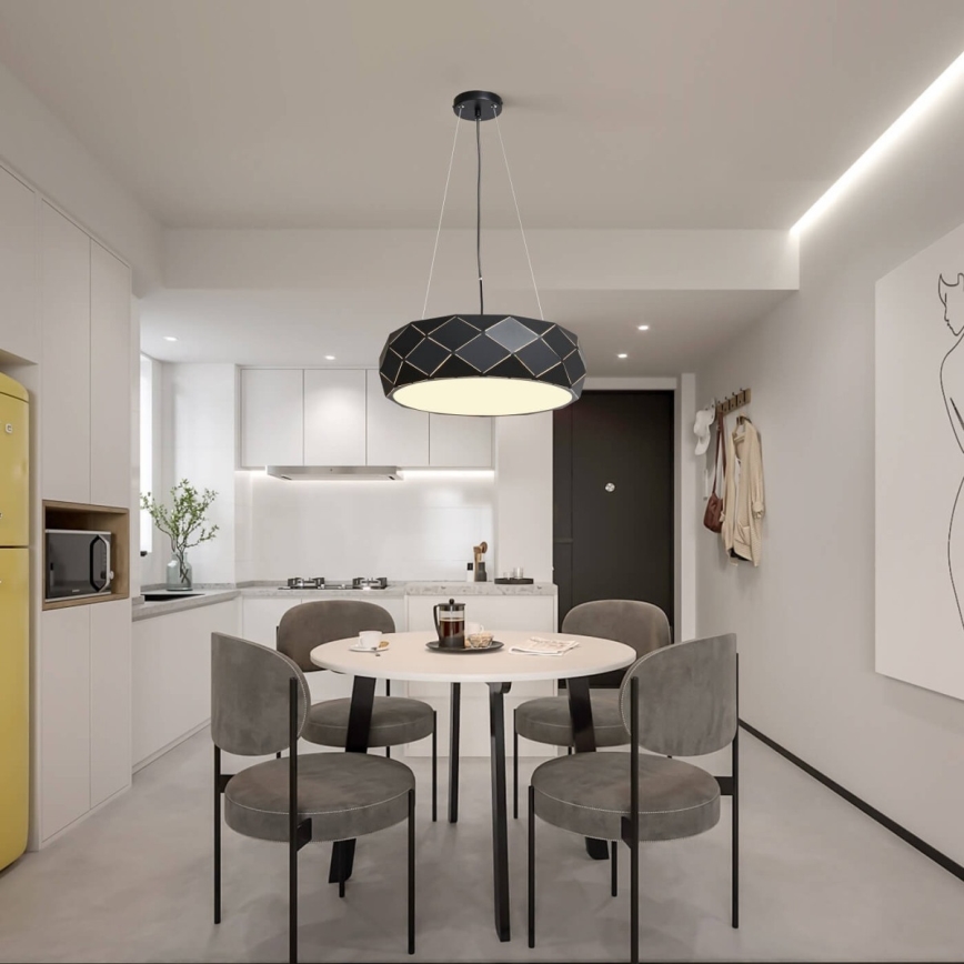 Lustră pe cablu REUS, 3x E27, 40W, 230V, Ø 47 cm, negru