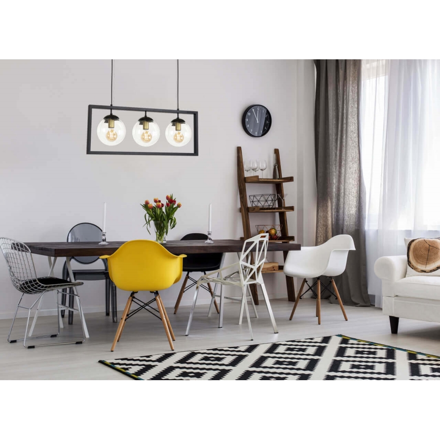 Lustră cablu REY 3xE27/7W/230V neagră