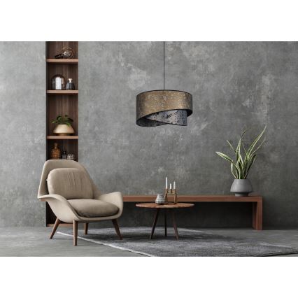 Lustră pe cablu REZO 1xE27/60W/230V gri/aurie