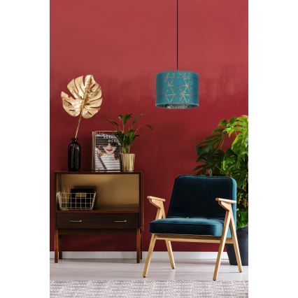 Lustră pe cablu REZO 1xE27/60W/230V turcoaz