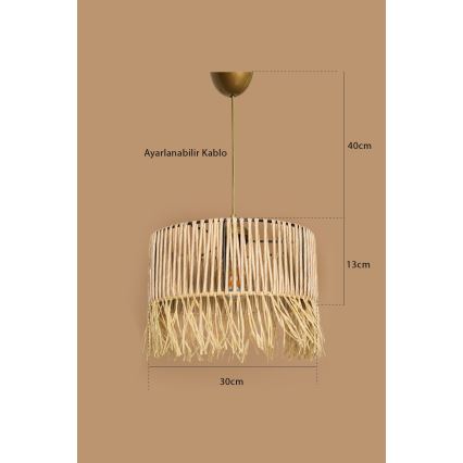 Lustră pe cablu RIMINI 1xE27/40W/230V bej