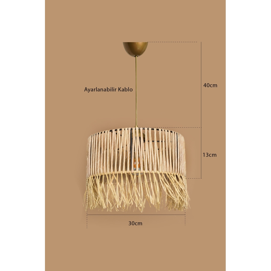 Lustră pe cablu RIMINI 1xE27/40W/230V bej