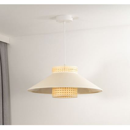 Lustră pe cablu RIO Duolla RATTAN 1xE27/15W/230V d. 45 cm bej/ratan