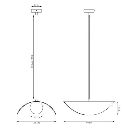 Lustră pe cablu RITUAL 1xG9/8W/230V bej